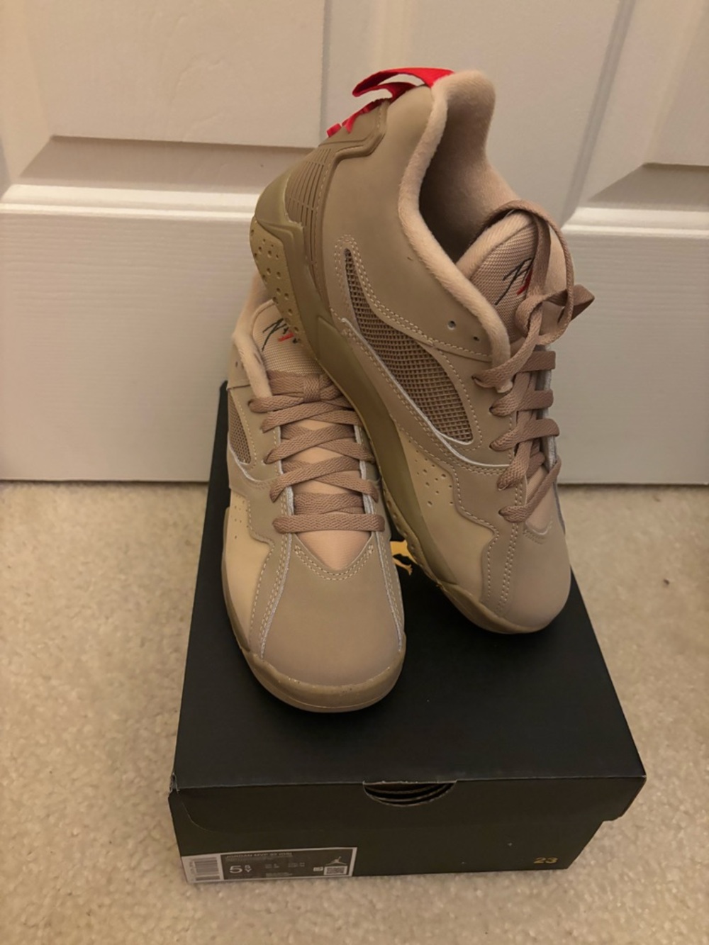 Nike Jordan MVP 92 (GS) Desert Camo/ Fire Red-Mushroom Size 5.5Y New